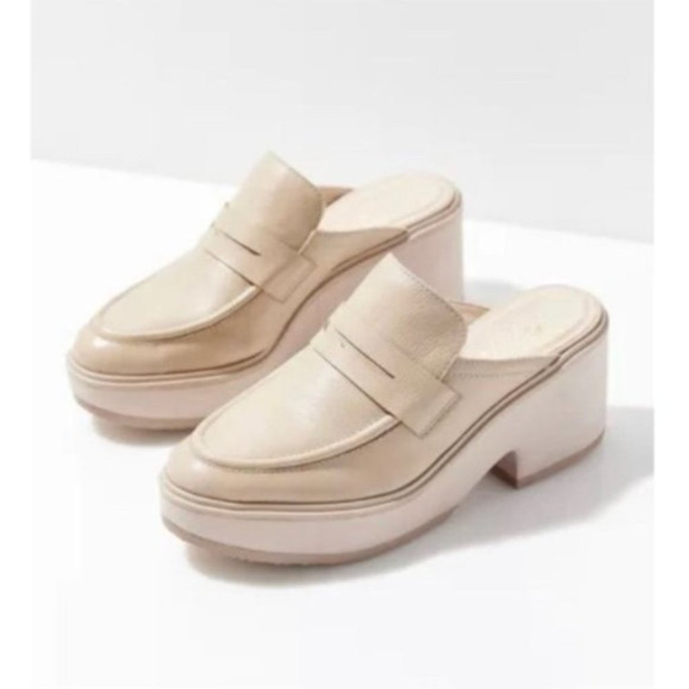 Matisse Footwear Kelly Platform Mule Oxford Cream Beige Minimalist Leather New 8 - Picture 2 of 13
